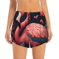 thumbnail image 4 of Lsque Colorful Floral Flamingo Printed Women's Running Shorts with Liner Pockets,Elastic Quick Dry Workout Athletic Gym Yoga Shorts,Womens High Waist Shorts-Medium, 4 of 9