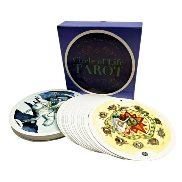 78Pcs Tarot Card Round Circle Of Life Tarot Cards Deck with Colorful
