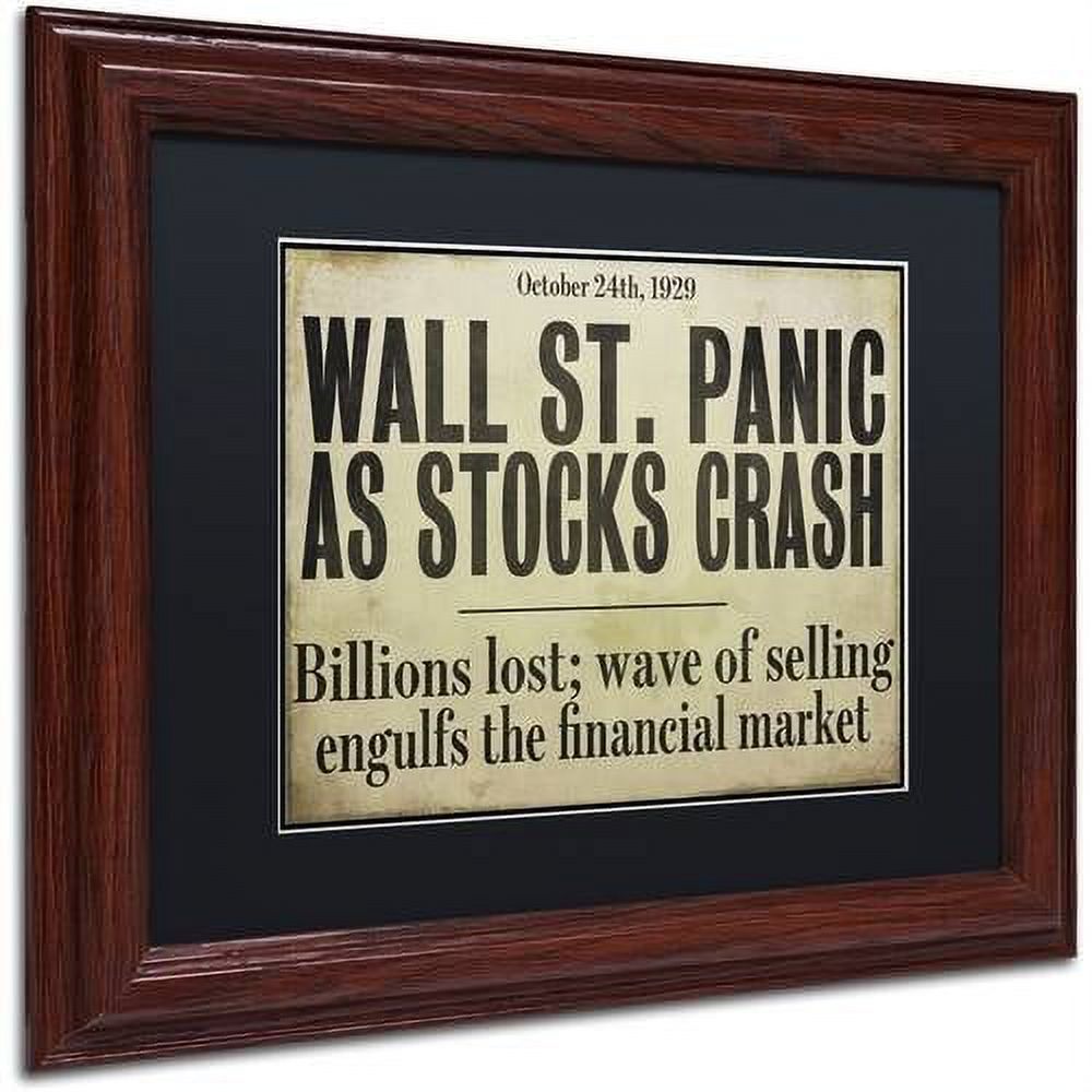 Trademark Fine Art "Wallstreet" Canvas Art by Color Bakery Black Matte, Wood Frame