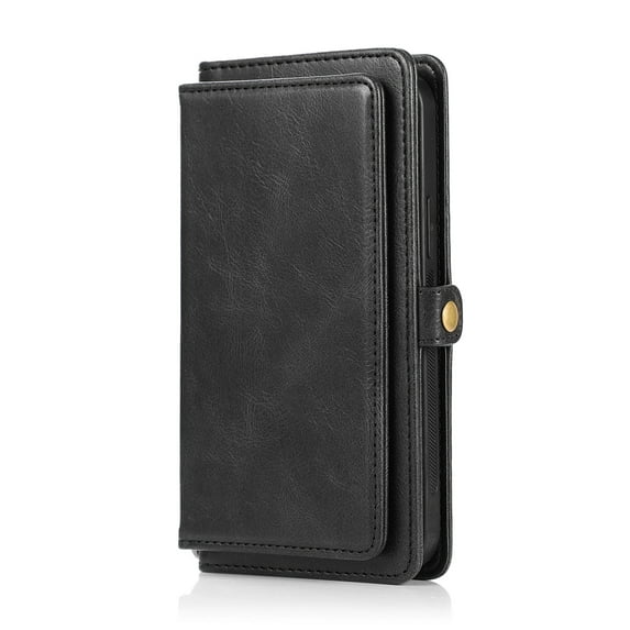 ELEHOLD for iPhone XS Max Luxury Multi-Functional Wallet Case with Card Slots Dual-Use Detachable Phone Case Magnetic Function Lanyard Shockproof Wallet Case,For iPhone XS Max,Black