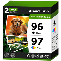 96 and 97 Ink Compatible for HP 96 97 Ink Cartridges Twin Pack for Printers HP OfficeJet 7310 7410 DeskJet 9800 6980 6940 5740 PhotoSmart 8050 8450 2610(Black, Tri-Color)
