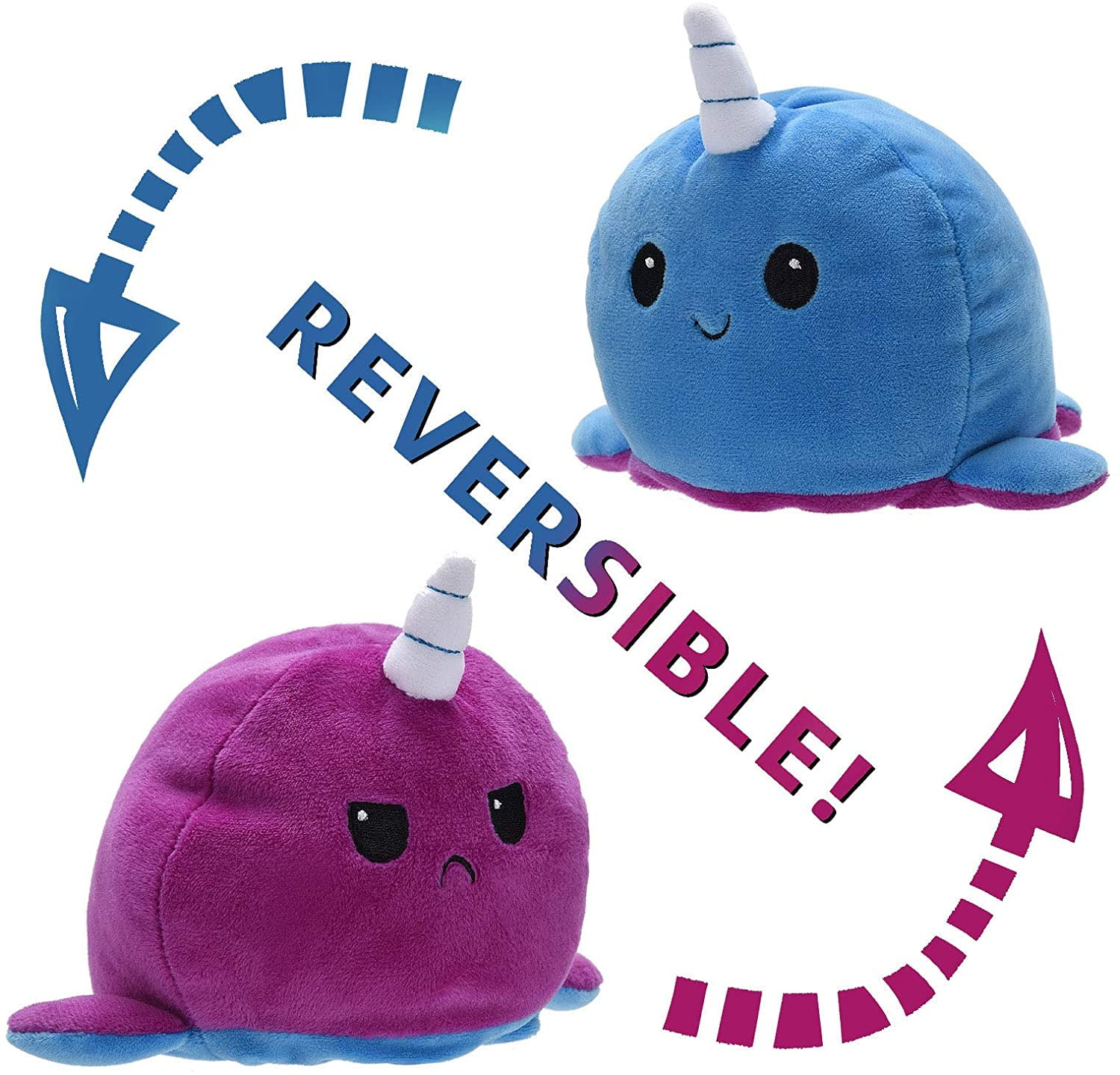 Plushie Toys Stuffed Animal Mood Plush DoubleSided Flip Show Your Mood Without Saying a Word