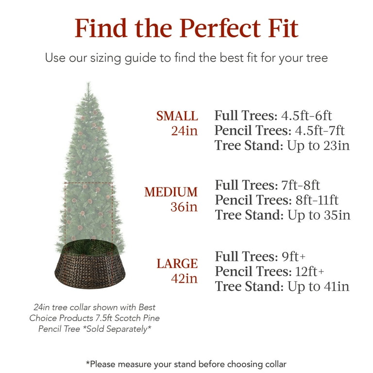 Best Choice Products 24in Woven Hyacinth Christmas Tree Collar 