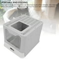 thumbnail image 4 of Cat Litter Box with Scoop, Removal Enclosed Cat Litter Box with Tainless Steel Drawer Style Design, Front Entry Top Exit Cat Litter Box, Foldable Cat Toilet, 4 of 7