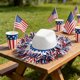 thumbnail image 4 of Sombrero de Vaquero Patriótico Americano para Fiestas Del Día de La Independencia: Accesorio Fotogénico Adornado con Rayas Metálicas para Desfiles, Reuniones Familiares y Celebraciones Al Aire Libre., 4 of 6