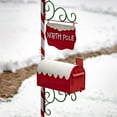 thumbnail image 4 of Zaer Ltd. 6ft. Tall Red Decorative Candy Cane, North Pole, Santa Christmas Mailbox with Hanging Sign, 4 of 7