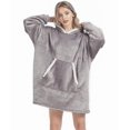 thumbnail image 4 of Sweatshirt Blanket Adults Standard Size Hooded Plush Fleece Blanket, Sweatshirt With Sleeves Pockets For Men Women Gifts For Family Gray, 4 of 4