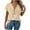 Beige, variant on Womens Summer Cotton Tops Short Sleeve Casual Blouse V Neck Loose Fit Spring Fashion