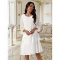 thumbnail image 4 of DARING DIVA Chiffon 3/4 Sleeve Tiered Layered Flowy Dress S White, 4 of 8