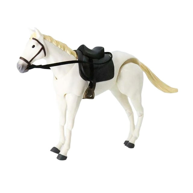 Estatuilla de Caballo Realista Hugo Decoración del Hogar Diseño de Mesa de Arena Blanco