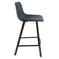 thumbnail image 4 of Outlaw Industrial Counter Stool In Black With Blue Faux Leather - Set Of 2, 4 of 4