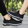 thumbnail image 4 of XIMIN Men Women's Mesh Slip on Sneakers Solid Color Lightweight Breathable Wide Width Walking Shoes Nursing Casual Gym Workout Tennis Footwear (8, Black), 4 of 5