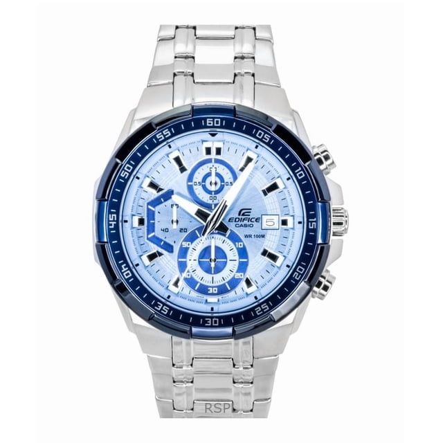 Casio Reloj Edifice Analógico Estándar con Cronógrafo de Acero Inoxidable y Esfera Azul de Cuarzo EFR-539DE-2AV para Hombre con Autonomía de 100 M