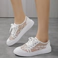 thumbnail image 6 of YLYL Women's Floral Breathable Sheer Mesh Sneakers Cutouts Lace up Casual Shoes Low Top Canvas Fashion Lightweight Walking Shoes, 6 of 9