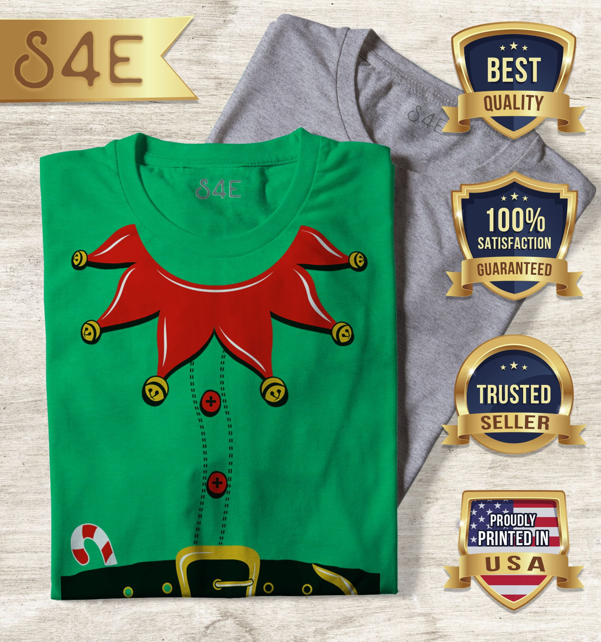 S4E Women's Elf Christmas Holiday Costume T-Shirt XX-Large Irish Green
