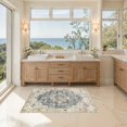 thumbnail image 6 of Uermei 3'x5' Washable Area Rug: Soft Non-Slip Indoor Floor Rug for Bedroom, Office, Dining Room, Entryway, Stain-Resistant Door Mat Throw Carpet for Laundry Foyer - Blue Golden, 6 of 12