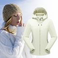 thumbnail image 5 of Chaqueta bomber Chaquetas transpirables Abrigo táctico con capucha unisex (XL mujer) Blanco Chaqueta de bombardero, 5 of 5