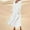 White, variant on FAFWYP Long Sleeve Dresses for Women, Casual Flowy Long Maxi Sundresses Solid Color Round Neck Cotton Linen Dress Swing Dress with Pockets