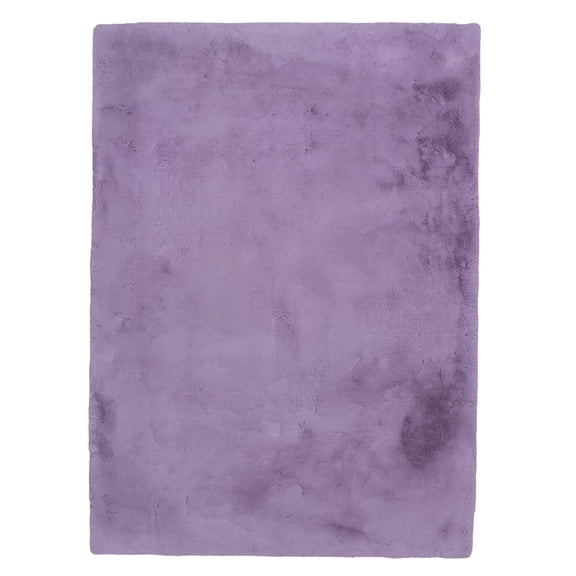 Linon Maven Faux Rabbit Lavender 3' X 5' Rectangle Area Rug RUGFR1035