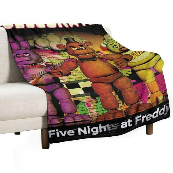FNAF Movie Poster Luxury Flannel Blanket - Super Soft Anti-Static Plush Warm Blanket for Sofa Bed - Extra Large Cozy Blanket for Men and Women, Home Decor Gift.