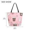 thumbnail image 5 of FORMRS Womens Canvas Tote Bag with Zipper Inner Pocket Shoulder Handbag, Brown Hand Drawn Cups, 5 of 7