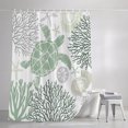 thumbnail image 3 of Shower Curtains for Bathroom, Sage Green Coastal Turtle Waterproof Fabric Shower Curtain, Ocean Coral Nautical Decorative Bathroom Curtain for Bathtub, 66"x72", No Hooks Included, 3 of 9