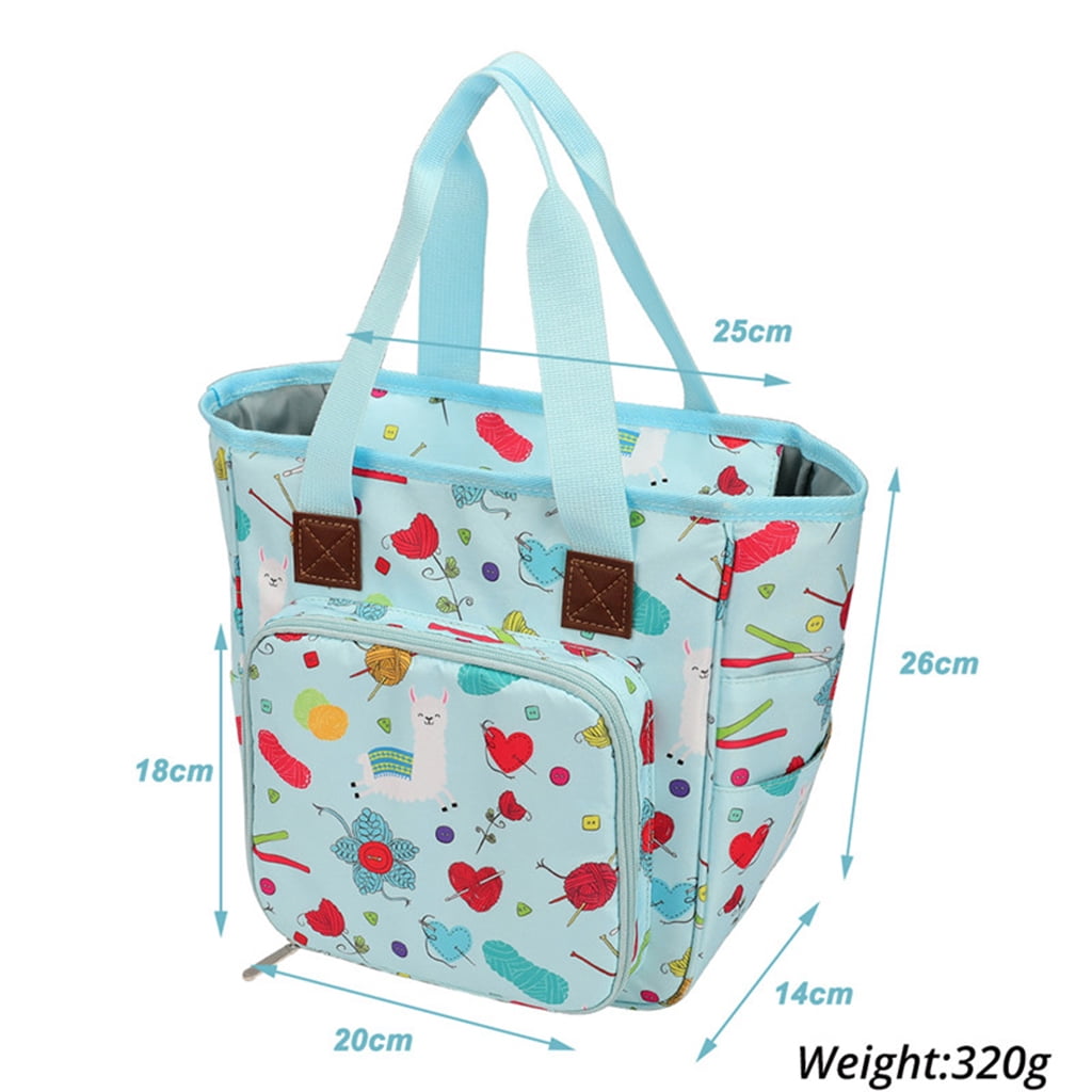 S SERENABLE Knitting Bag, Crochet Tote Bag,Yarn Storage Tote for for Crocheting & Knitting Supplies, Large Capacity, Portable Handmade Sewing Supplies Storage Style 1