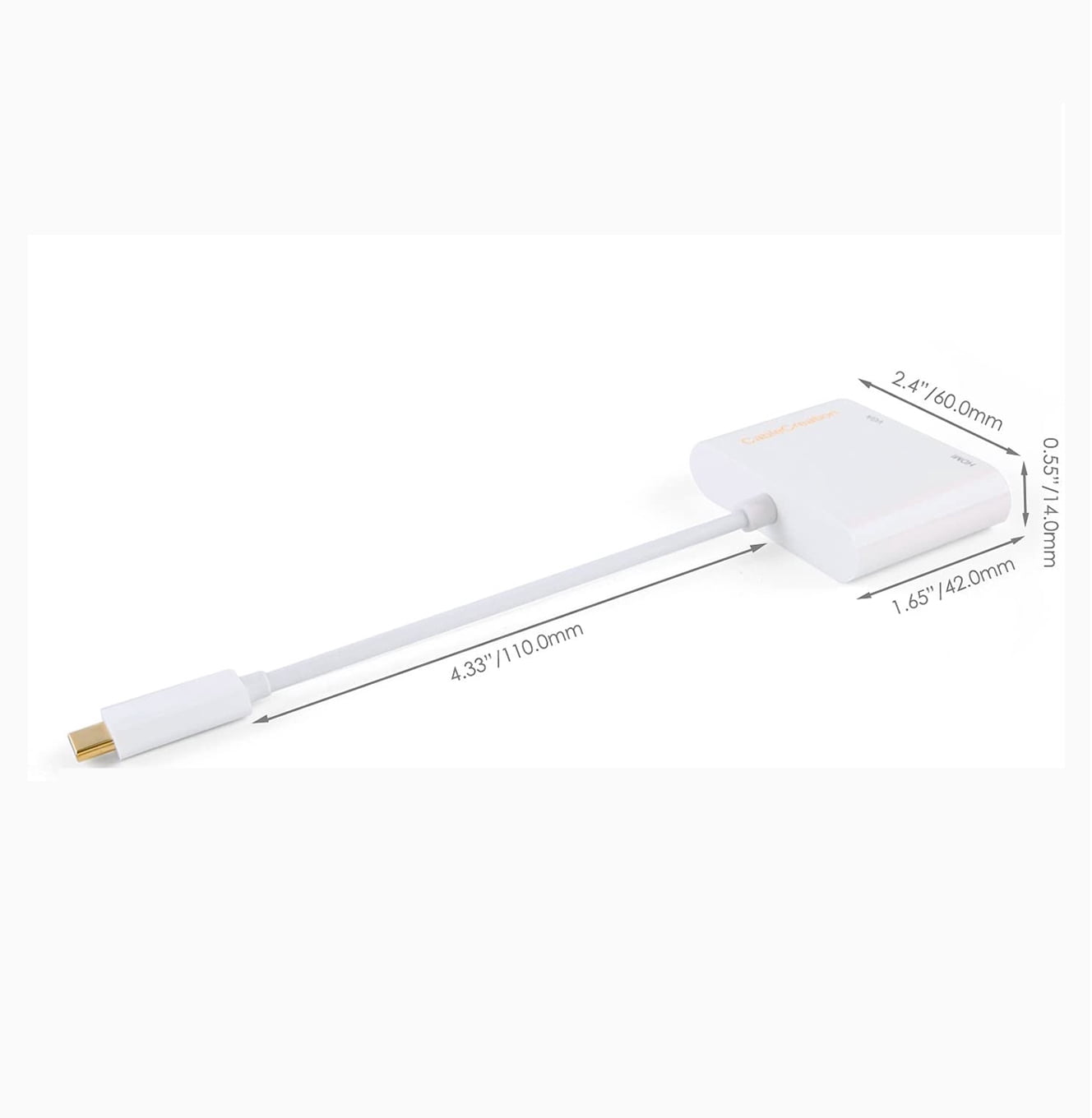 USB C to HDMI +VGA Adapter, CableCreation Type C to HDMI 4K VGA 1080P Converter, Compatible with MacBook Pro 2011 and Newer, Chromebook Pixel, XPS 13,Yoga 910, Surface Go, Galaxy S10