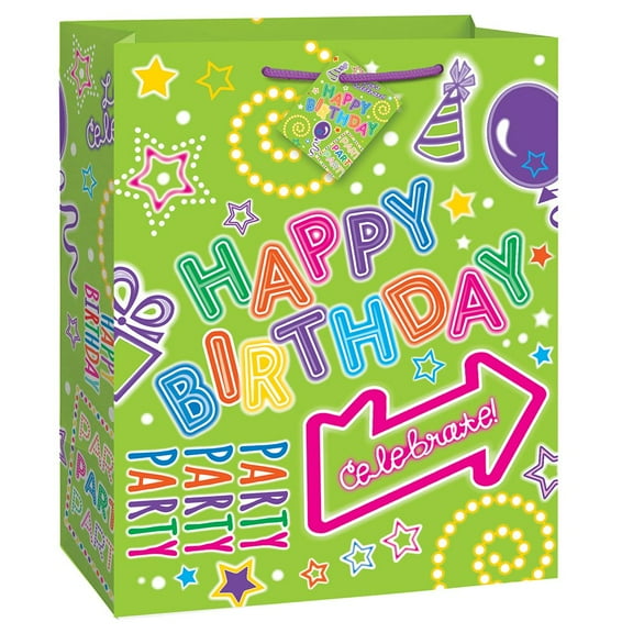 Unique Industries Assorted Colors Graphic Prints Gift Bag