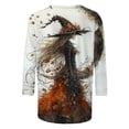 thumbnail image 4 of Ounisa Halloween Shirts for Women 2026 Novelty Funny Witch Pumpkin Ghost Skull Print Gothic Tshirts 3/4 Sleeve Crewneck Tops, 4 of 5