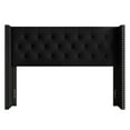 thumbnail image 3 of Home Design Grinnell Queen Tufted Upholstered Headboard with Wingback Design & Button-Tufted Detail, Black, Easy Assembly, 3 of 5