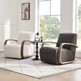 thumbnail image 2 of CHITA Swivel Accent Chair with U-shaped Wood Arm for Living Room Beedroom, Linen Fabric&Gray Wood, 2 of 9