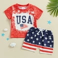 thumbnail image 2 of Okbabeha 4th Of July Baby Boy Clothes Infant Toddler American Flag Outfit USA Tops Tshirt Summer Shorts Clothing Set, 2 of 7