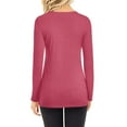 thumbnail image 3 of Fancyglim Women T Shirt Long Sleeve Crew Neck Tee Tops(Pink M), 3 of 8