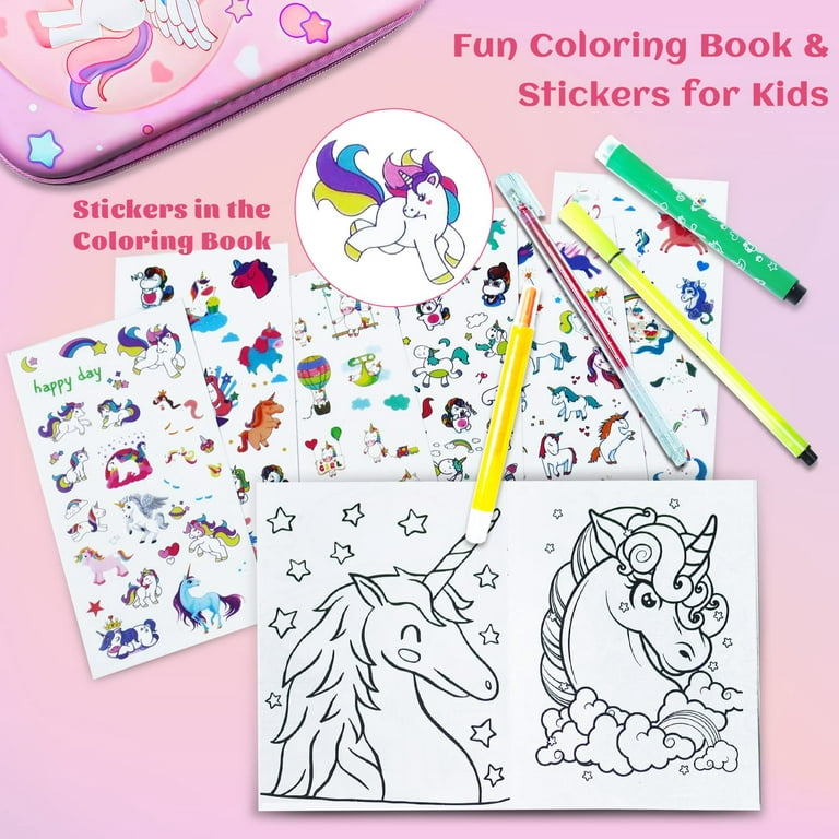 ABERLLS Unicorn Markers Set for Girls Age 5 6 7 8, Art Coloring Marker Kit  with Unicorn Pencil Case, Unicorns Gifts for Kids Birthday Christmas  Easter, Unicorn Art Supplies for Art Coloring