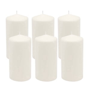Stonebriar 3 x 6 White Pillar Candles, 6-Pack