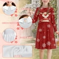 thumbnail image 6 of DISNIMO Girls Reindeer Christmas Dress for Children Girls Dresses with Collar Dress Girl Snowflake Christmas Dress for Red Long Sleeve Dress Kids Girls Soft Dress Girl Midi Dress Kids 9-10, 6 of 7