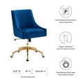 thumbnail image 4 of Modway Discern Modern Performance Velvet Swivel Office Chair in Navy/Gold, 4 of 8