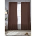 thumbnail image 2 of Brown Pure Color Sheer Curtains 96 Inch Length 2 Panels Set Window Treatments, Aesthetics Contemporary Luxury Rod Pocket Semi Curtains for Living Room/Bedroom/Kitchen Décor, 104"W x 96"L, 2 of 7