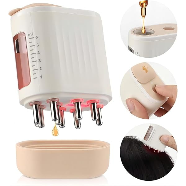 wonima11 Hair Oiling Applicator and Electric Scalp Massager - Portable 2 in 1 Electric Hair Oil Applicator Dispenser for Scalp Treatment Medicine