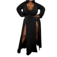 thumbnail image 2 of LSLJS Robe Fendue à Manches Longues Couleur Unie Mode Femme, Robe Grande Taille Cadeaux pour Femmes, 2 of 5
