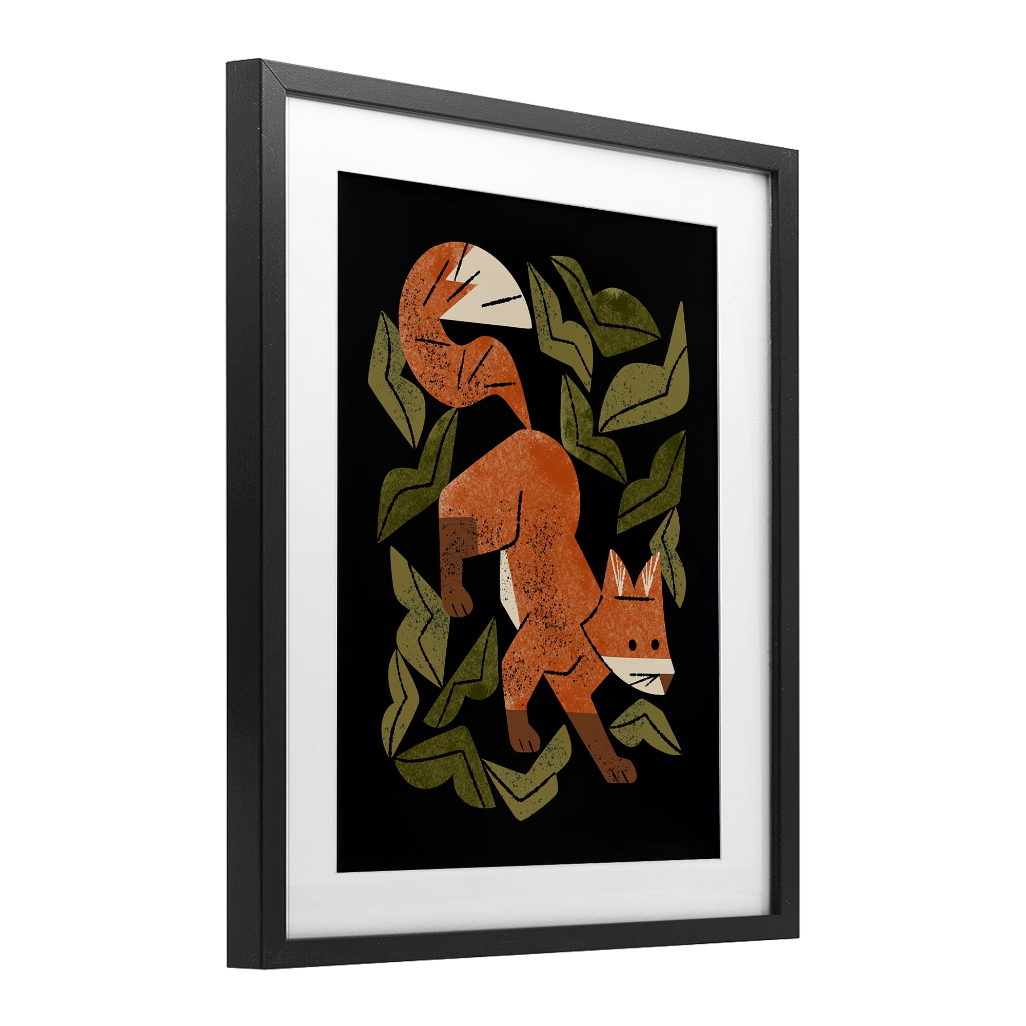 Stupell Industries Fox In The Brush Black Framed Print Under Glass, design by Renea L. Thull