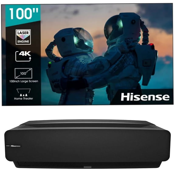 Hisense 100L5F 100" 4K UHD Smart Laser TV, Ultra Short Throw, HDR10, Dolby Atmos, ALR Screen, Vidaa OS