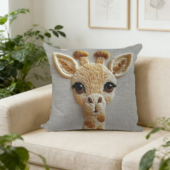 FcBaudy Pillow Case Pillow Cover Cute Animals Printing Sofa Living Room Decorative Throw Pillow Cushion Cushion Cover polyester Faux Embroidery Printed Throw Pillowcase