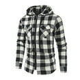 thumbnail image 3 of Fashion Mens Hooded Lumberjack Padded Shirt Lined Thick Jacket Work Shirt Plaid, 3 of 11