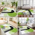 thumbnail image 4 of Area Rugs 2.7'x5', Boho Middle Century Carpet Runner Indoor Outdoor Rugs Home Decor Aesthetic, Abstract Green Geometric Botanical Non Slip Mats Washable Accent Rug for Living Room Bedroom, 4 of 8