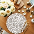 thumbnail image 2 of Brown Flower Round 15 Inch Placemats Set of 8, Vintage Farmhouse Boho Leaf Spring Plant HeatResistant Non Slip Place Mats for Dining Table, Wipeable Braided Kitchen Table Mats for Housewarming, 2 of 9