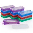 thumbnail image 1 of Bangcool Trousse à Crayons en Plastique avec Couvercles Hermétiques Transparents, Rouge & Vert & Bleu & Violet, 12 Unités, 1 of 7
