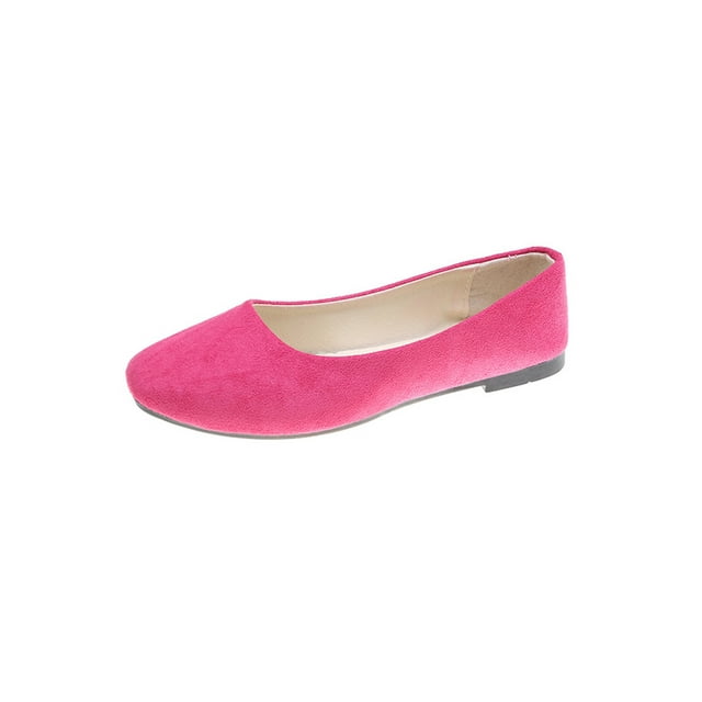 MAWCLOS Chaussures Décontractées pour Femmes Chaussures de Marche Confort à Enfiler Ballerines Mode Bout Carré Ballerine de Soirée Prune Rouge 4.5