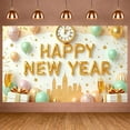 thumbnail image 3 of Gold Theme 2026 New Year Banner Golden Balloons Happy New Year Display Firework Design Star Patterns 2026 Celebration Background for New Year Party 2026 Celebration Indoor Decoration, 3 of 9